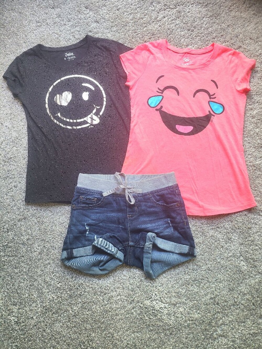 Girls Size 8 Justice Brand Summer Lot - 2 Tops & 1 Pair Shorts